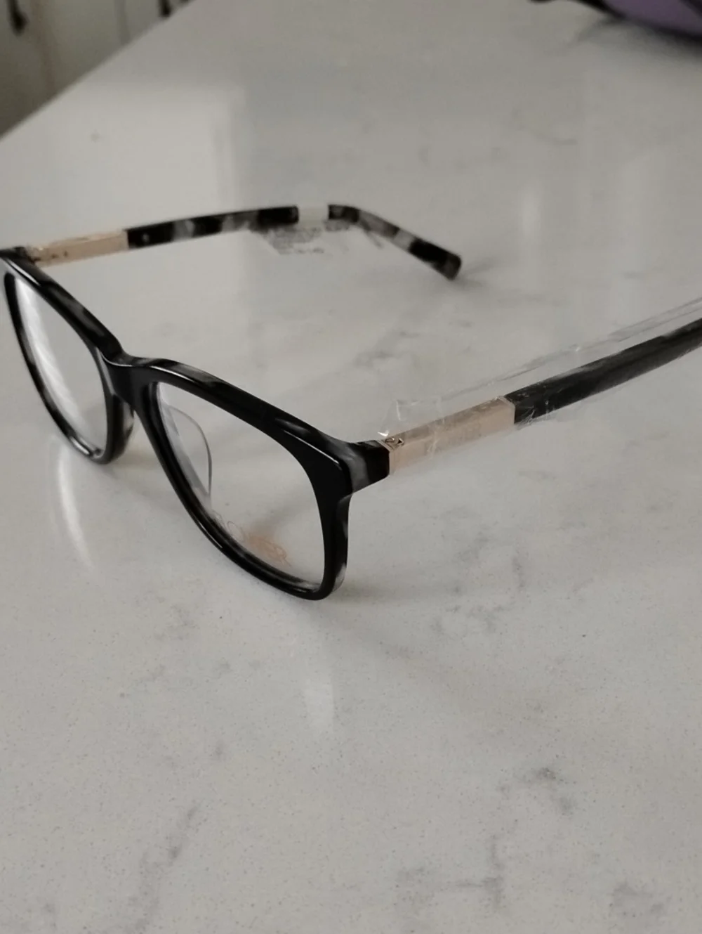 FLOWER- Skylar Black and Gold Rectangular Eyeglass Frames